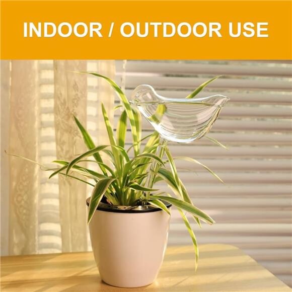 Plant Watering Globes Self Watering Planter Insert Spikes Drip Devices, Clear - Picture 2 of 7